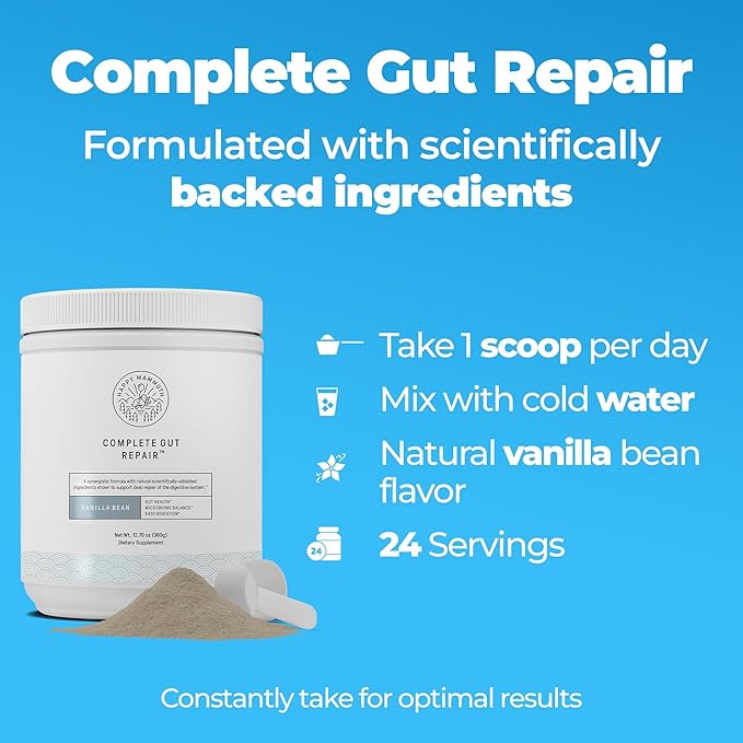 Happy Mammoth Gut Health Kit with Complete Gut Repair Powder and Ultimate Craving Control Capsules Supports Digestion Metabolism and Healthy Appetite Management 2-Piece Set