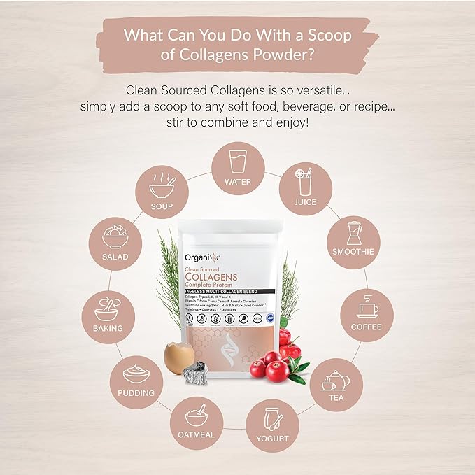 Organixx Clean Sourced Collagens (30 Servings) &amp Turmeric 3D (60 Caps) Bundle Collagen Protein Organic Turmeric Ginger &amp Ashwagandha Supports Joints Skin Hair Nails &amp Immune Health