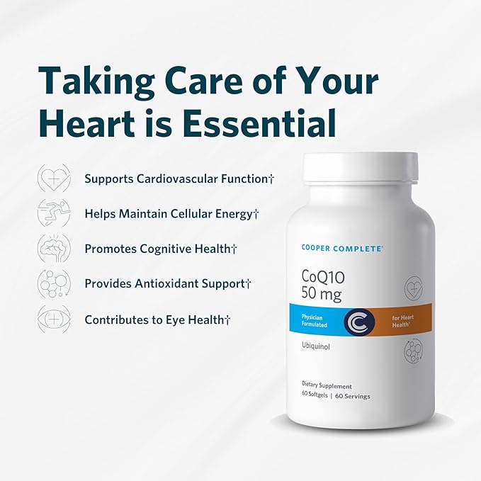 Cooper Complete - CoQ10 50 mg - CoEnzyme10 Ubiquinol Supplement - 60 Softgels per Bottle. Pack of 2