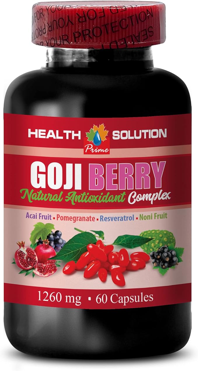 Brain and Memory Power Boost - Goji Berry - Natural ANTIOXIDANT Complex Immune Support Noni Supplement Pills Mangosteen Extract acai Berry superfruit Complex Energy Booster 2 Bottles 120 Caps