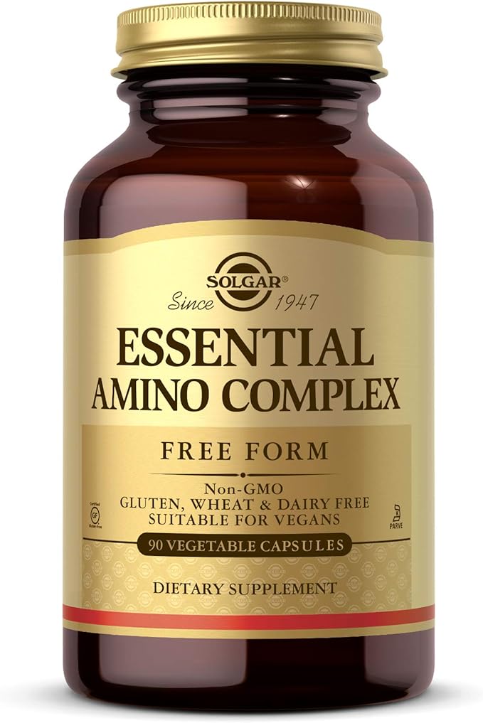 Solgar Essential Amino Complex 90 Vegetable Capsules - Free Form Essential Amino Acids - Non-GMO Vegan Gluten Free Dairy Free Kosher - 90 Servings