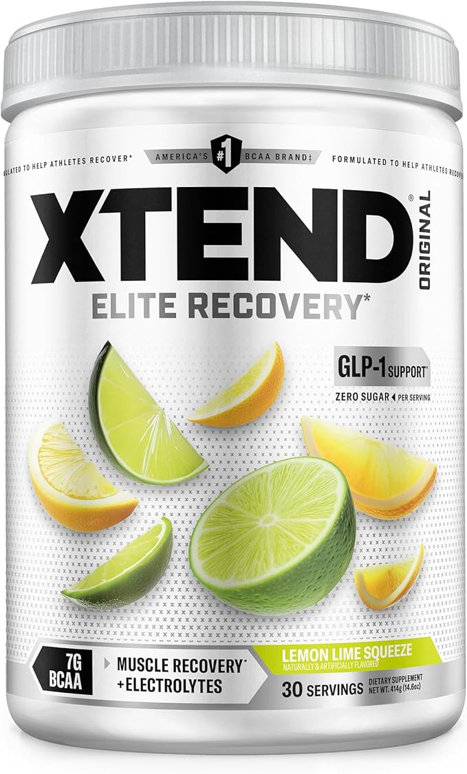 Xtend Original BCAA Powder 7g BCAAs and 2.5g L-Glutamine for Muscle Recovery Hydration and Lean Muscle Sugar Free Intra and Post Workout Drink with Electrolytes Lemon Lime Squeeze 30 Servings