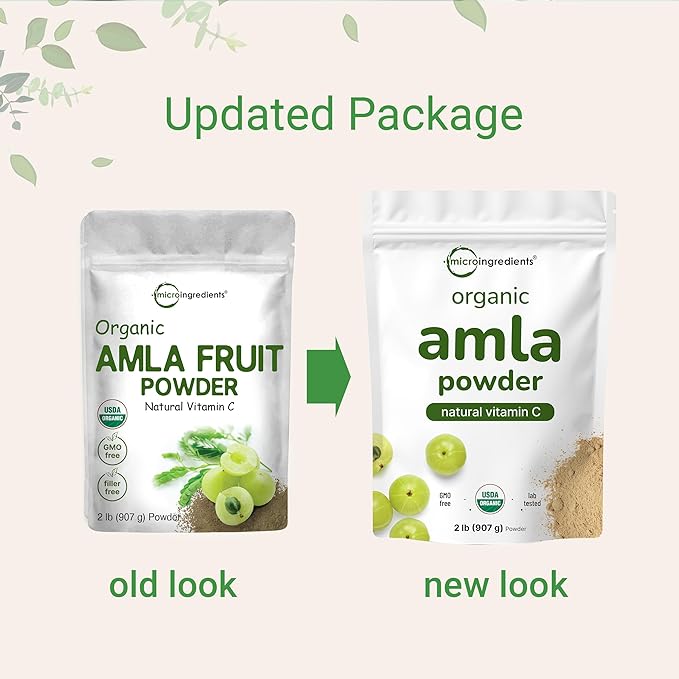 Micro Ingredients Organic Amla Powder (Amalaki) | 32oz India Origin Gooseberry Powder | Rich in Vitamin C Antioxidants Supports Immune Digestive &amp Skin Health Non-GMO Vegan &amp Keto Friend