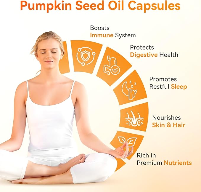 Pumpkin Seed Oil with Saw Palmetto Capsules - Cold Pressed Pure Virgin Oil 300 Softgels for Men &amp Women Supports Hair Urinary Bladder Prostate Health - Essential Fatty Acids &amp Phytosterols