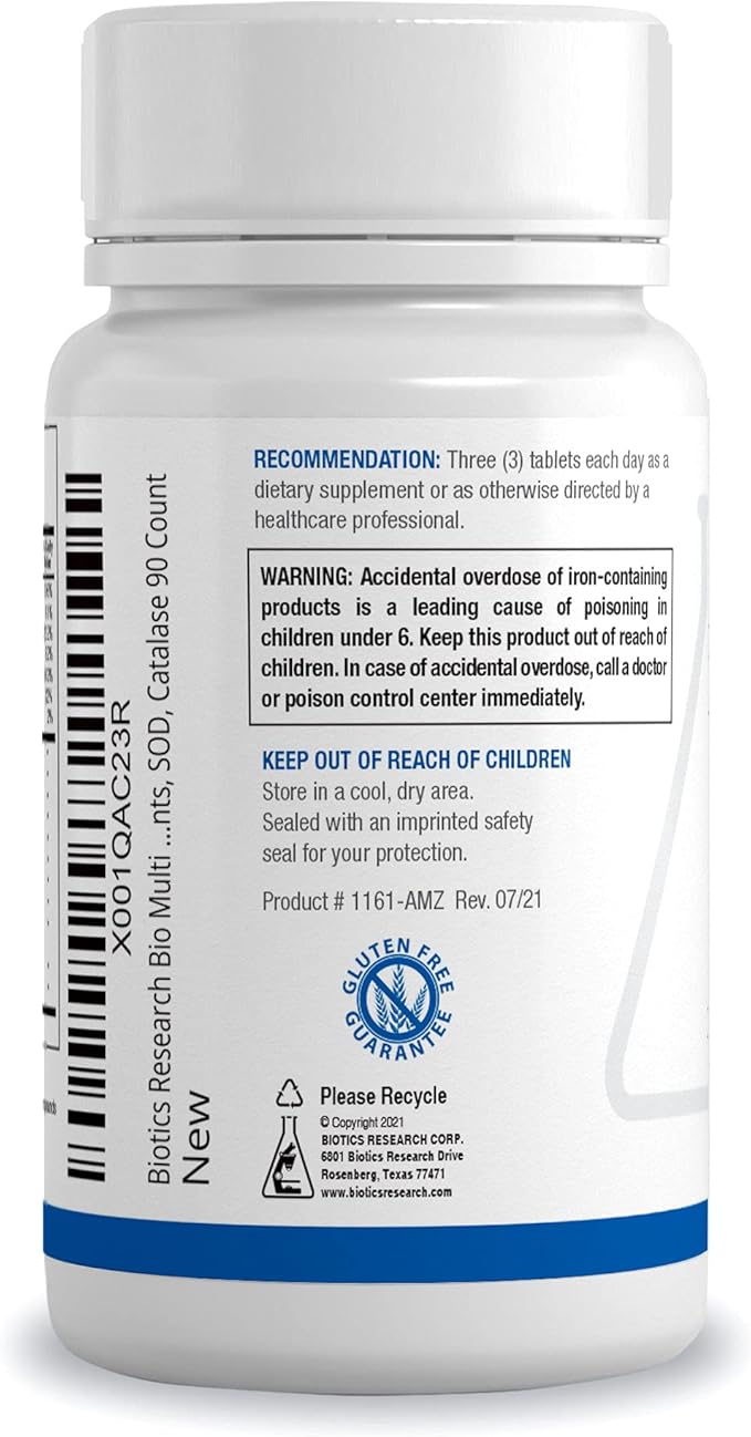 Biotics Research Bio-Multi Plus - Robust Foundational Multivitamin/Mineral Formula Contains Plant-Based Trace Minerals 90 Tablets