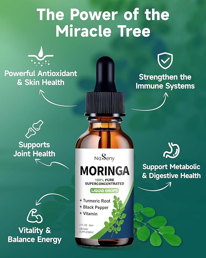 L-Lysine Liquid Drops Lysine 1000mg Supplement Essential Amino Acid Organic Moringa Oleifera Liquid Drops 1000mg Moringa Leaf Supplement