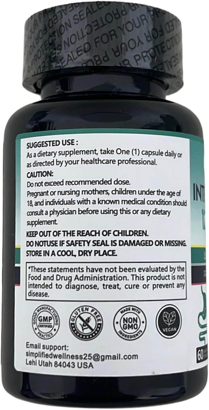 3 Pack: Intestinal Flora Probiotic 120 Billion CFUs 180 Vegetable Capsules Digestive Health Support with Pre &amp Postbiotics Acid Resistant Shelf Stable 6 monthsd Supply.