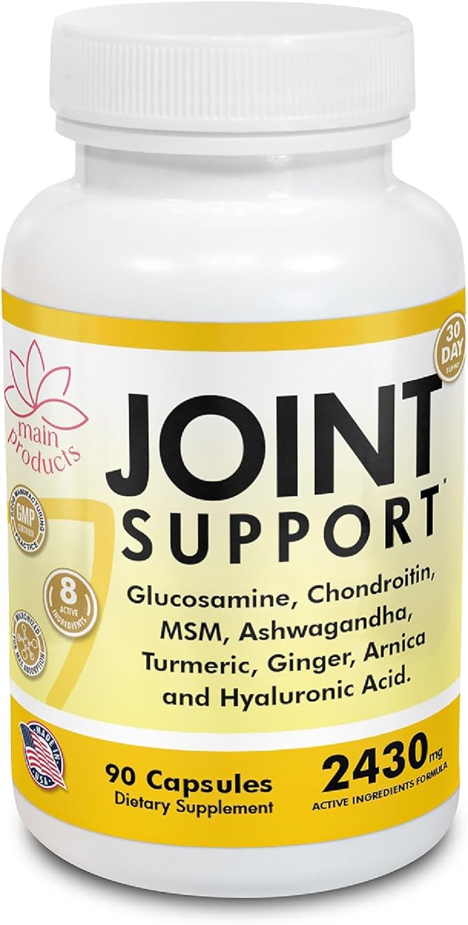 Glucosamine Chondroitin MSM Hyaluronic Acid Ashwagandha Turmeric Ginger Arnica - Joint Support Supplement Micronized 2430mg 2 Pack