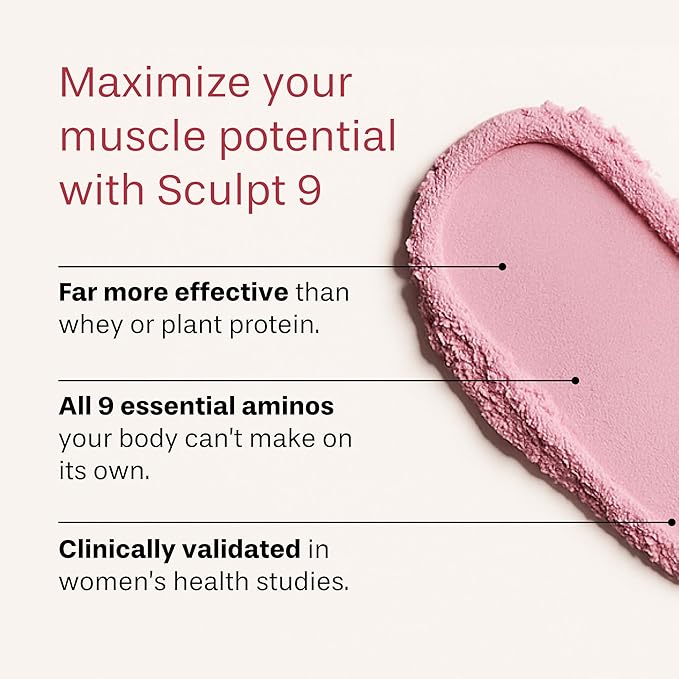 PVOLVE Sculpt 9 EAA &amp BCAA Powder for Women | Very Berry Flavor | Essential Amino Acids Supplement for Lean Muscle Recovery &amp Strength | Non-GMO