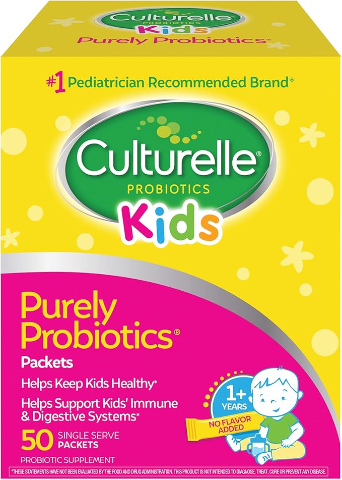 Culturelle Kids Probiotic + Fiber Packets (Ages 3+) - 60 Count &amp Kids Purely Probiotics Packets Daily Supplement Helps Support Kids’ Immune and Digestive Systems