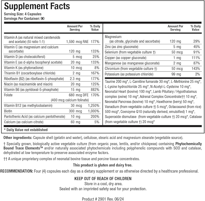 Biotics Research Bio Cardiozyme Forte Healthy Heart Multivitamin Broad Spectrum Formulation Designed to Support Cardiovascular Health and Function Powerful antioxidant Support 360 Capsules