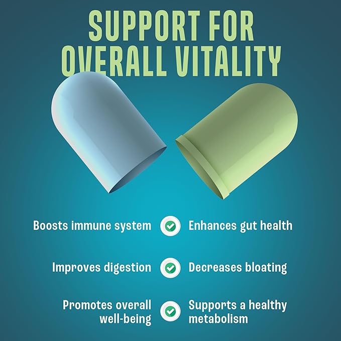 NAVEH PHARMA Adult Postbiotics Capsules for Women and Men | Postbiotics for Gut Health with 200X Ingredients Than Probiotic and Prebiotic | Supports Immunity Digestion Microbiome &amp Metabolism