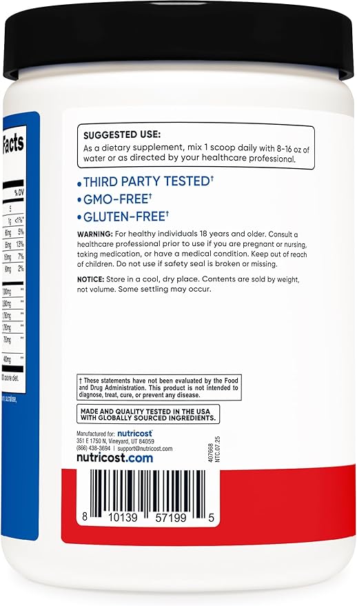 Nutricost BCAA + Hydration Powder (Fruit Punch) 30 Servings - Branched Chain Amino Acids with Hydration Complex - Gluten-Free Non-GMO