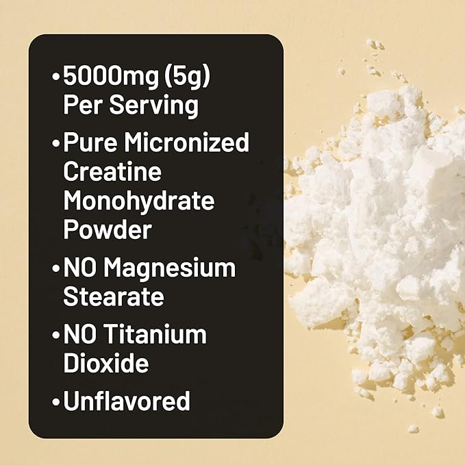 NatureWise Micronized Creatine Monohydrate Powder 5000mg (5g) Per Serving - Creatine for Women &amp Men - Pure Unflavored Supports Lean Muscle Mass Endurance - 100 Servings
