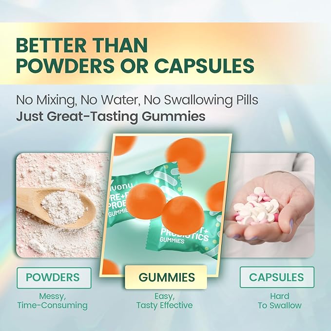 VivoNu Probiotics for Digestive Health Gummies 3 in 1 Intestinal Digestion Contains 2 Billion CFU Probiotic Zinc Magnesium and Vitamin D3 Men's Probiotics for Women Zero Sugar Non GMO 60 Gummy