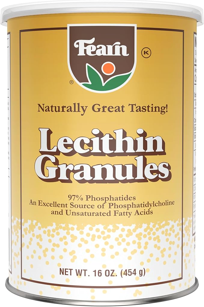 Fearn Natural Foods Soy Lecithin Granules – Fat Emulsifier with Essential Nutrients for Health Improve Texture of Cakes Breads &amp DIY Gummies 16 Oz