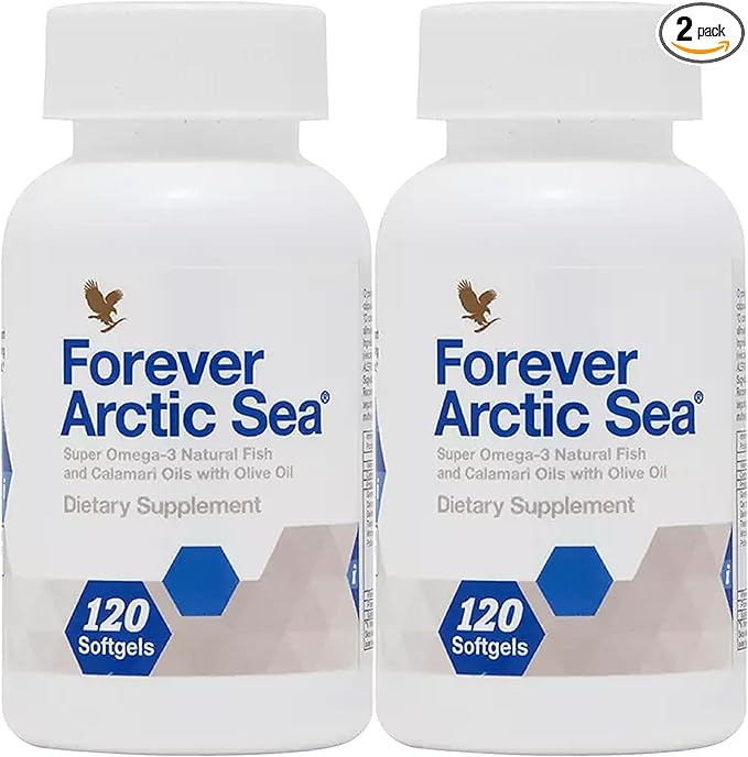 Forever Living - Arctic Sea Omega-3 Supplement - EPA and DHA Blend for Heart Brain and Eye Health - Gluten-Free - 240 Softgels (Pack of 2)