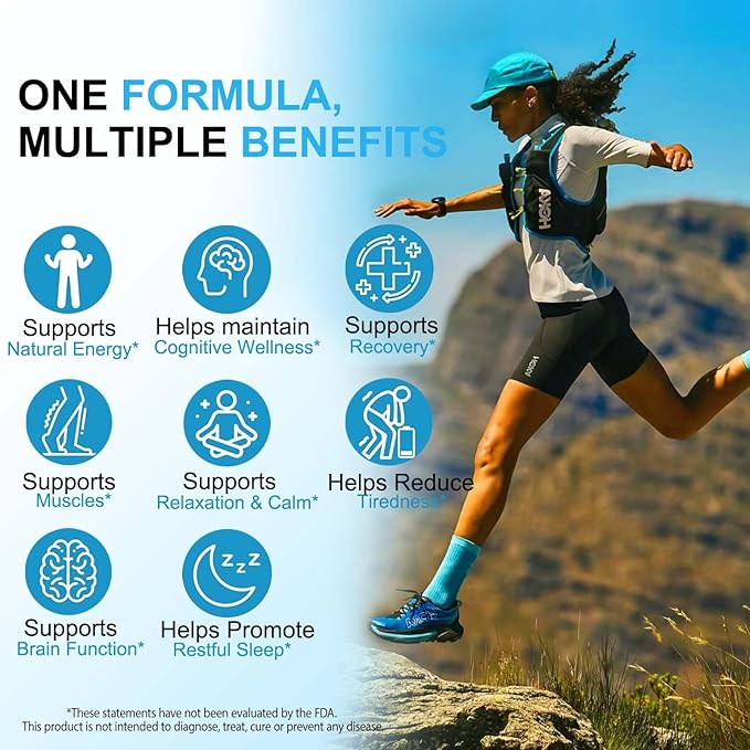 Magnesium Complex 8-in-1 High Potency with 8 Essential Forms Vegan Capsules for Muscle Nerve &amp Bowel Support Relief Fatigue &amp Improve Sleep (180 Capsules)