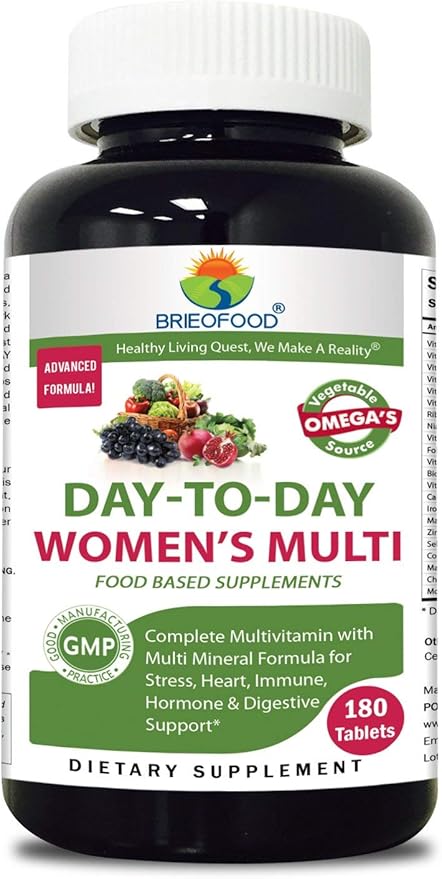 Briofood Day-to-Day Food Based Women's Multi (180 Tablets) with Vegetable Source Omegas