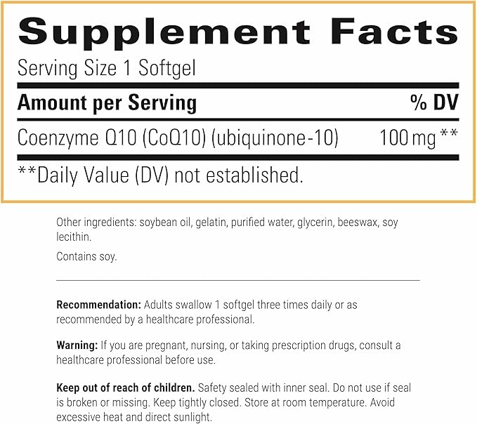Integrative Therapeutics CoQ10 (100mg) - Cellular Energy Heart &amp Brain Health Support Supplement for Adults* - 60 Softgels (60 Servings)