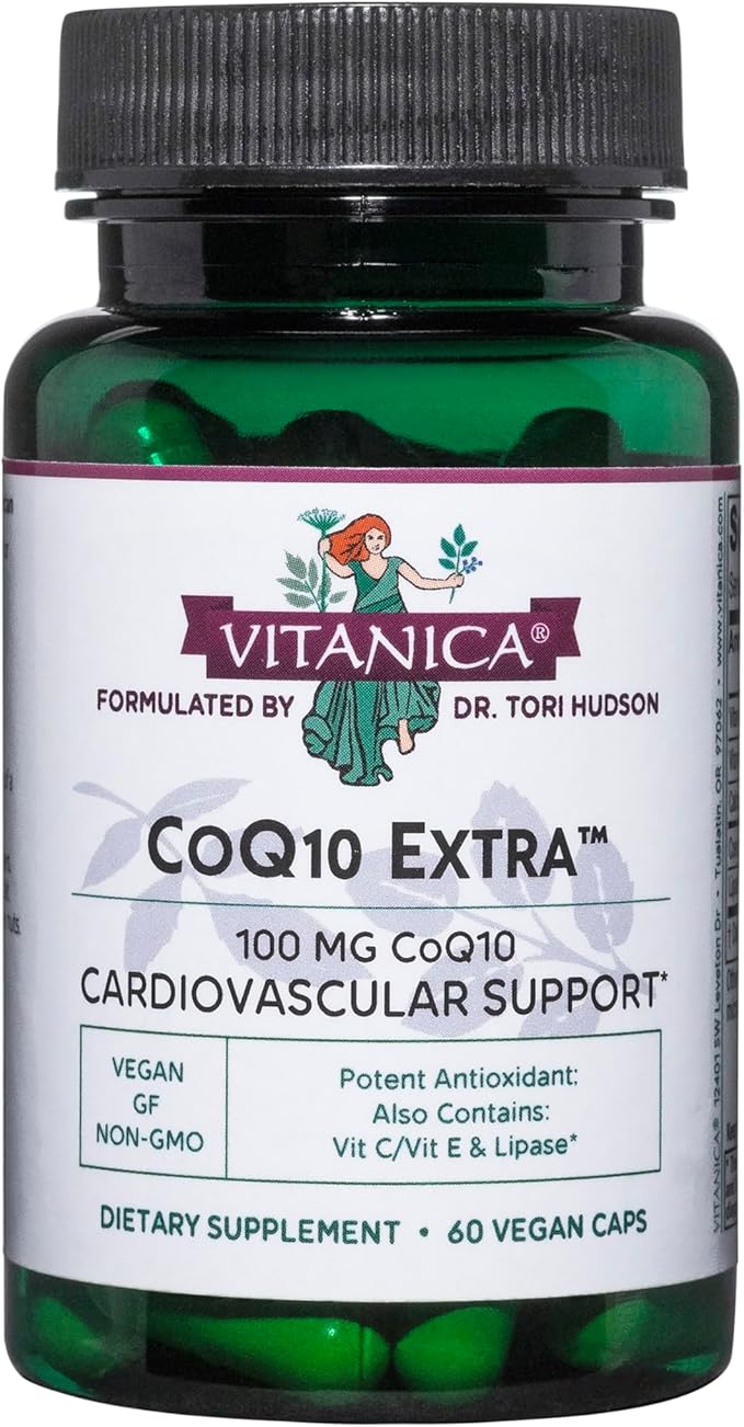 Vitanica Coq10 Extra Natural CoQ10 100mg Non-GMO Vegan 60 Capsules