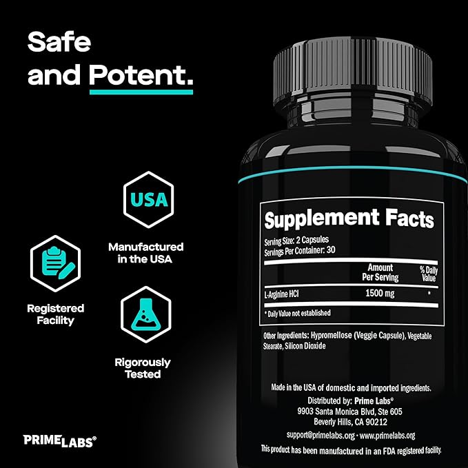 Prime Labs L Arginine (60 ct) + Creatine HCl Capsules (60 ct)