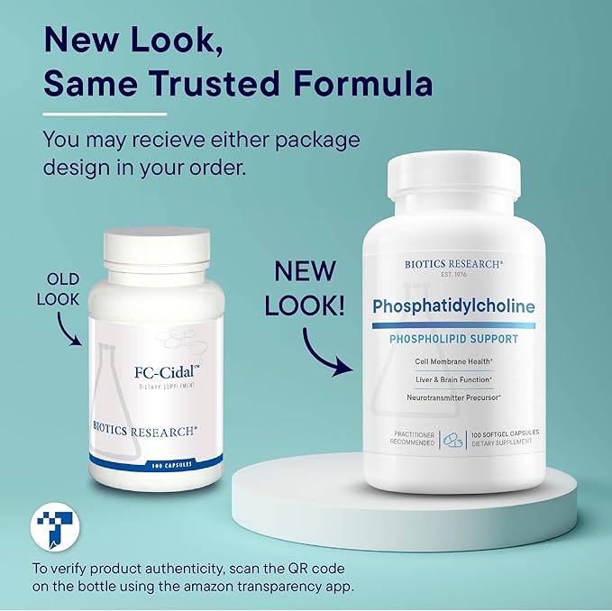 Biotics Research Phosphatidylcholine 420 mg/softgel Healthy Cognitive Function Derived from Lecithin Contains Choline for Neurotransmitter Acetylcholine 100 Servings