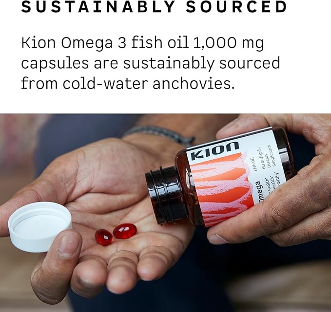 Kion Omega - Omega 3 Fatty Acid Supplements - DHA Supplements - Mini Fish Oil Softgels - Omega 3 DHA EPA Fish Oil Pills - Fish Oil 1000 mg - 30 Servings