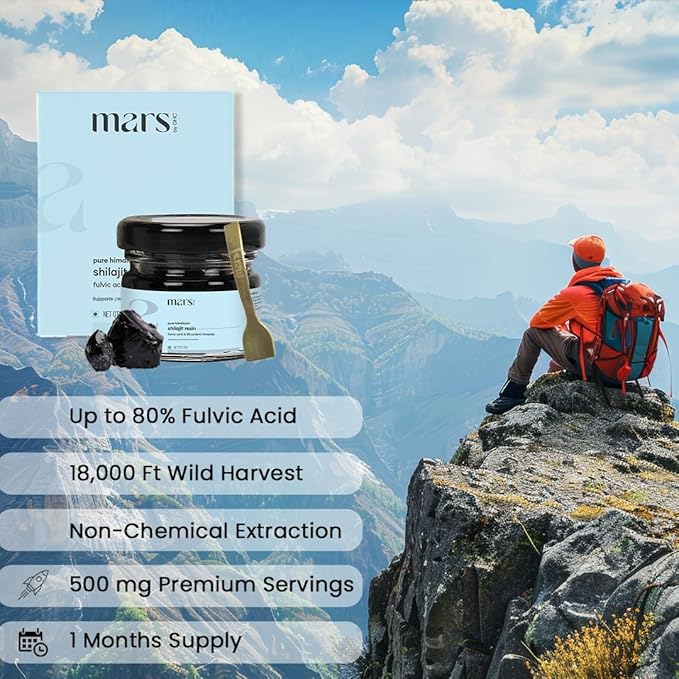 Mars by GHC Himalayan Organic Shilajit Resin | Natural Resin Sourced from the Himalayas | Supports Vitality Energy &amp Overall Wellness | 15g | Pack of 2