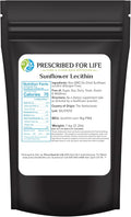 Prescribed For Life Sunflower Lecithin Powder Unbleached Gluten Free Vegan Non GMO Soy Free Kosher Naturally Rich in Choline &amp Essential Fatty Acids (1kg / 2.2lb)