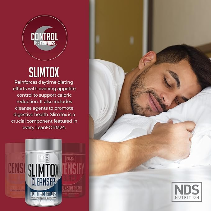 LeanForm24 NDS Nutrition Complete Diet Kit Weight Loss - Decrease Appetite and Energy Booster - L-Carnitine and CLA (Intensify Black 90 Capsules Censor 90 Softgels and Slim-Tox 90 Capsules)