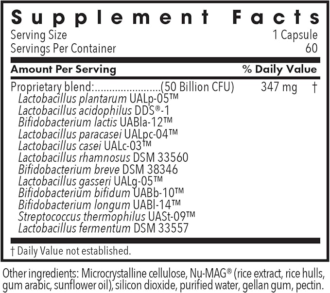 Allergy Research Group Essential-Biotic Complete Supplement - High Potency Probiotics for Men &amp Women Supports Gut &amp Digestive Health 50 Billion CFUs Delayed-Release Vegetarian Capsules - 6