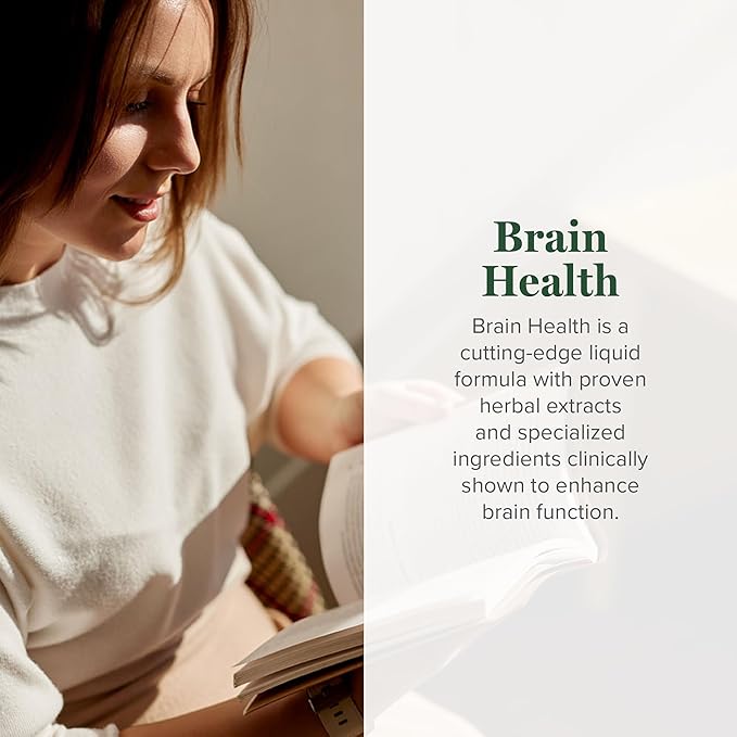 Global Healing Center Brain Health - USDA Organic Brain Supplements for Memory &amp Focus - Nootropics Supplement to Combat Mental Fog Advanced Focus Factor for Adults Extra Strength - 2 Fl Oz