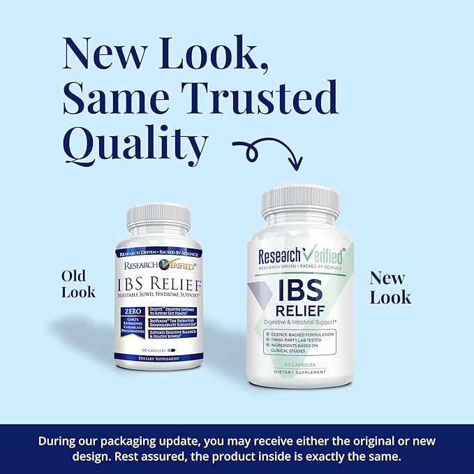 Research Verified IBS Relief - Natural Digestive Enzymes BioPerine - 60 Capsules - Pack of 6