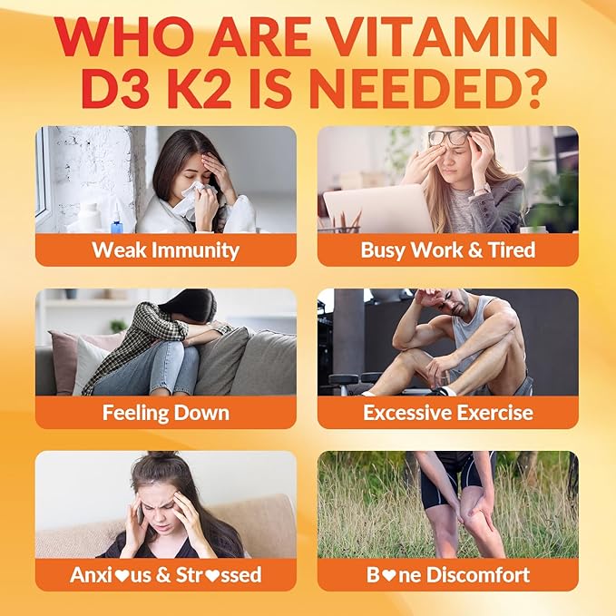 Vitamin D3 10000iu &amp K2 (as MK7) 200mcg Gummies w/Calcium Magnesium Omega-3 Vitamin C B12 K2 D3 Supplement for Women &amp Men - Vegan Sugar Free