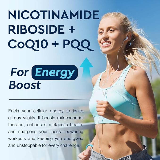 Liposomal NAD+ Liquid Supplement Nad Resveratrol Supplement for Women &amp Men Nicotinamide Riboside with PQQ CoQ10 Quercetin for Anti-Aging Brain Cellular Energy Health Strawberry Flavor 2 F