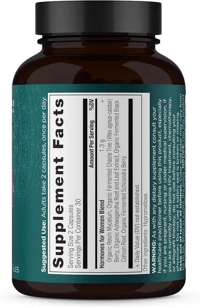 Ancient Nutrition Women's Hormones Helps Reduce Stress Supports Energy Hormone Balance Gluten Free Paleo and Keto Friendly 60 Capsules