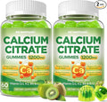 Calcium Citrate Gummies - 1200mg Calcium Gummies Supplements for Women &amp Men with Vitamin D3 K2 Magnesium Zinc High Absorption for Bone Muscle &amp Immune Support Apple &amp Kiwi Flavor 12