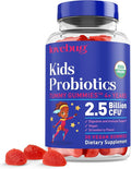 LOVEBUG Kids Probiotic Gummies – Organic Chewable Probiotics for Kids Aged 4+ Soil-Based Children’s Probiotic for Gut Health Constipation Digestive &amp Immune Support Vegan 30 Chews Strawberry