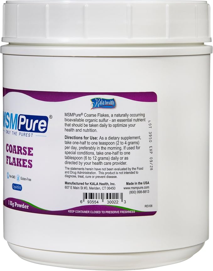 KALA HEALTH MSMPure Coarse Flakes 2.2 lb and Muscle &amp Joint Cream 2oz Bundle