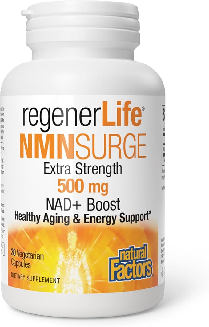 Natural Factors Regenerlife NMN NAD+ Boost 500MG 30 Vegetarian Capsules