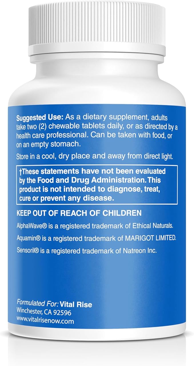 Adult Calm Magnesium Chewables – Magnesium Ashwagandha &amp L-Theanine Supplement for Stress Mood &amp Relaxation High Absorption Non-GMO Grape Flavor (60 Chewables)