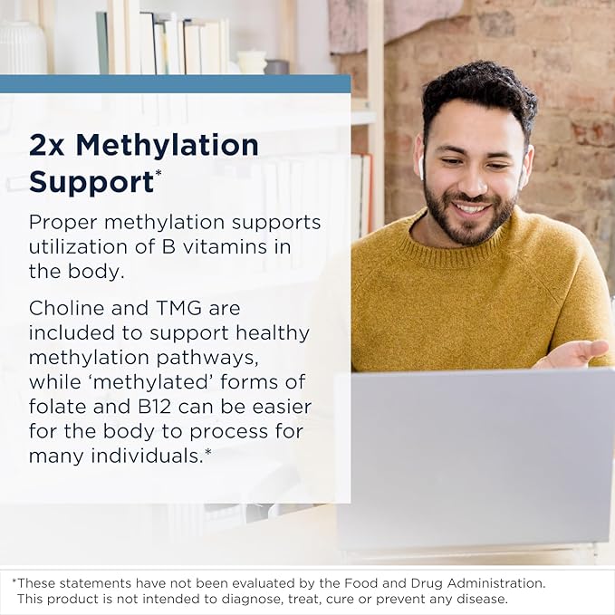 Designs for Health Methylated Vitamin B Complex - Vitamin B Supplements with B12 Vitamins B1 B3 Niacin B6 Folate &amp Biotin - Supports Metabolic and Heart Health Mood &amp Energy* (120 Capsul