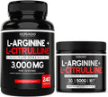 L Arginine L Citrulline (240 Count) - Nitric Oxide Pill for Stamina &amp Endurance and L Arginine L Citrulline Powder (3g) - Nitric Oxide Booster Powder for Performance &amp Endurance - Vegan &amp