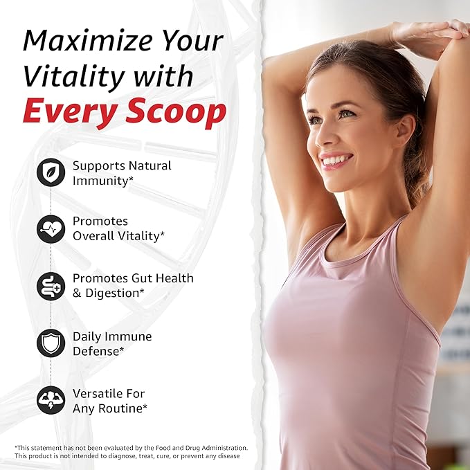 10X Health Bovine Colostrum Powder - Organic Colostrum Supplement Powder with Cat’s Claw Extract and Lactoferrin - Easy-Mix Unflavored for Immunity &amp Gut Support - 60 Servings