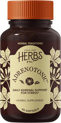 Herbs Etc. Adrenotonic - Herbal Supplement for Adrenal Gland Health Support - Energy Support Supplement for Men &amp Women - 60 Softgels (60 Servings)