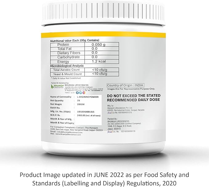 Bhumija Lifesciences L-Arginine Pre Workout (Amino Acid) Powder 200g.