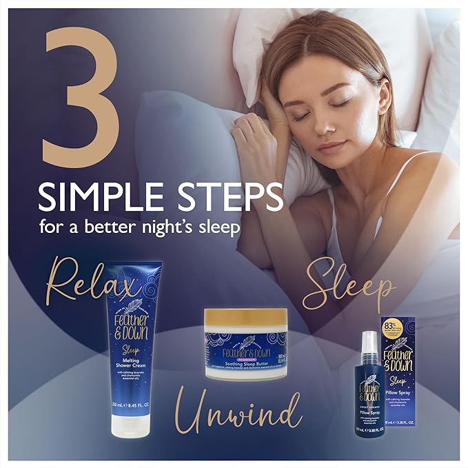 Feather &amp Down 300ml Magnesium Soothing Sleep Butter Enriched with Magnesium Calming Lavender &amp Chamomile Essential Oils to aid Sleep Vegan &amp Cruelty Free