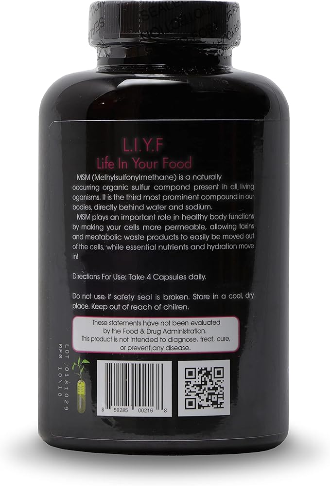 PuraDyme MSM with Cofactor Whole Food Blend – 180 Vegan Capsules