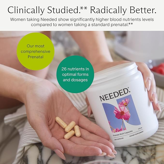 Needed. Multivitamin with Choline Capsules for Prenatal Pregnancy Breastfeeding Postpartum | Expertly-Formulated &amp Third-Party Tested| 30-Day Supply